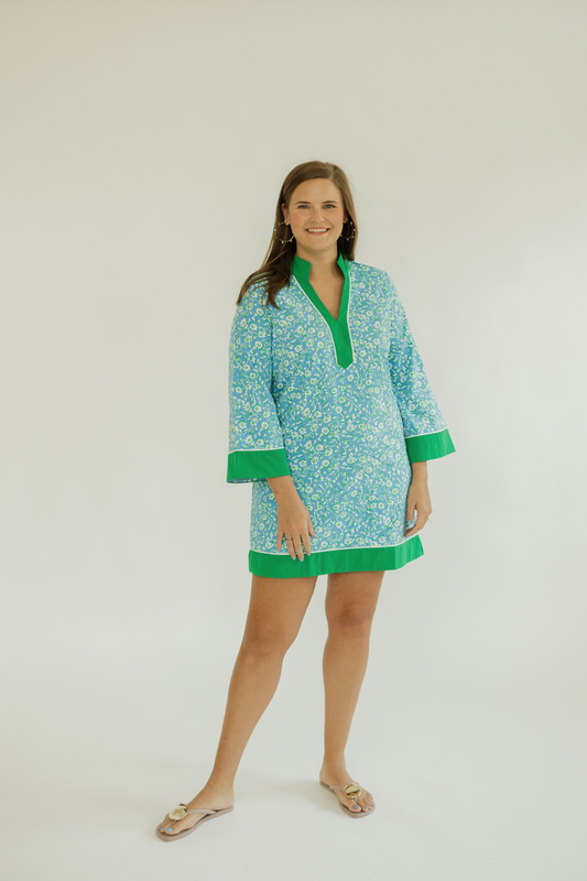 Brenda Meadow Line Blue Dress (XS-XL)