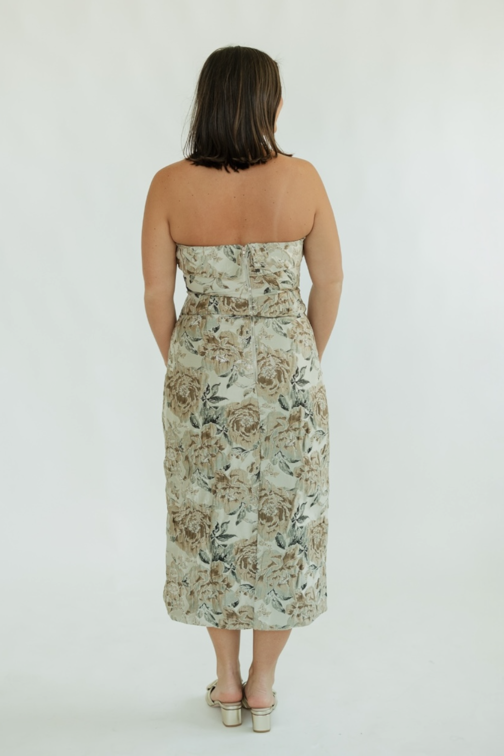 Isadora Floral Printed Jacquard Dress