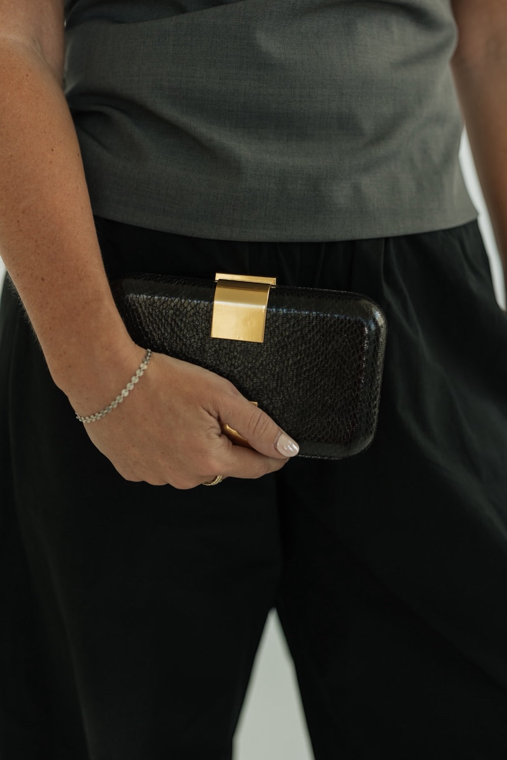 The Atenas Bag in Black Snake