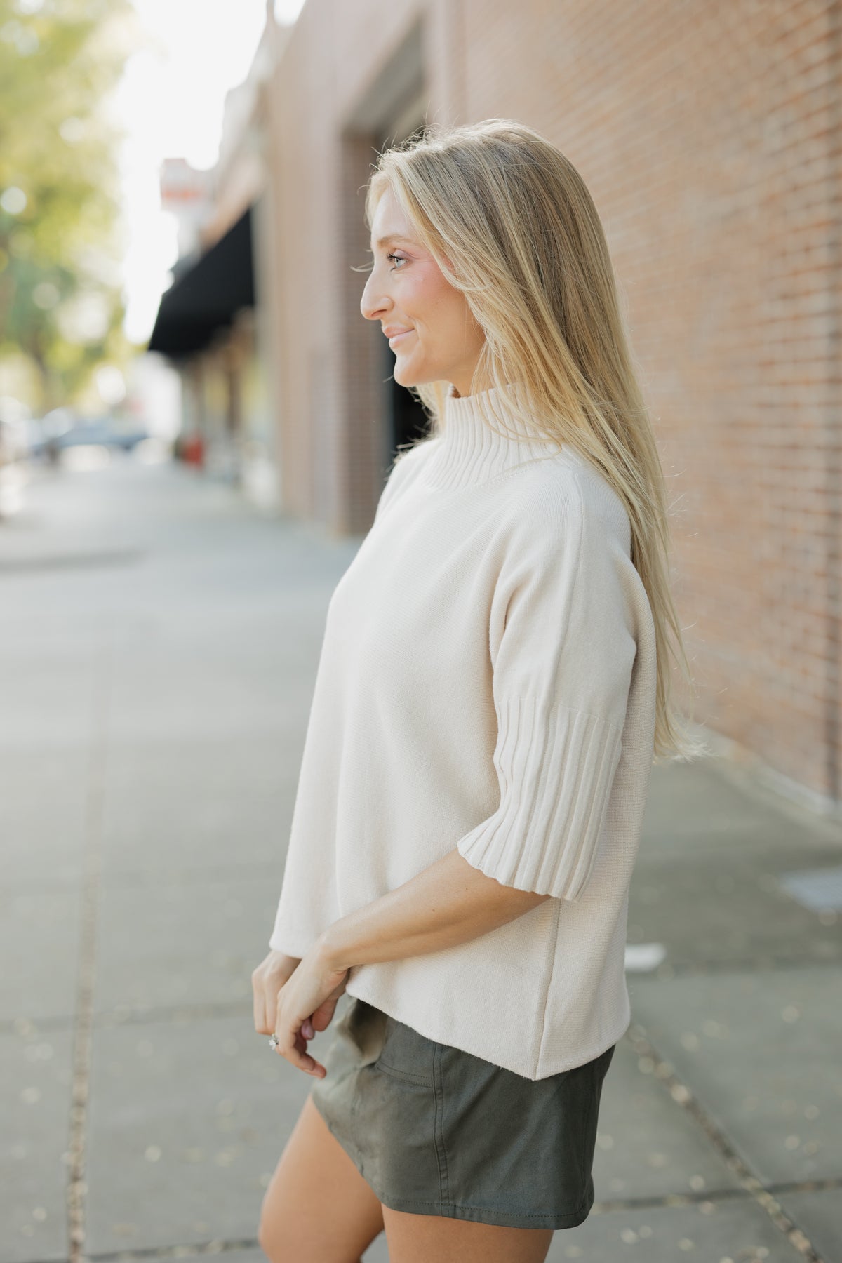 The Maple Turtleneck Sweater in Beige