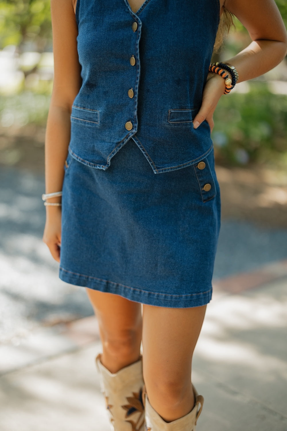 Lavinia Mid-Blue Denim Mini Skirt (XS-XL)