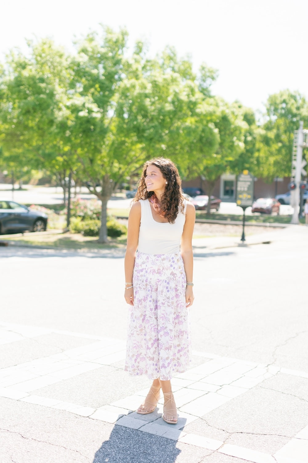 Sherri Lavender Floral Wrap Skirt