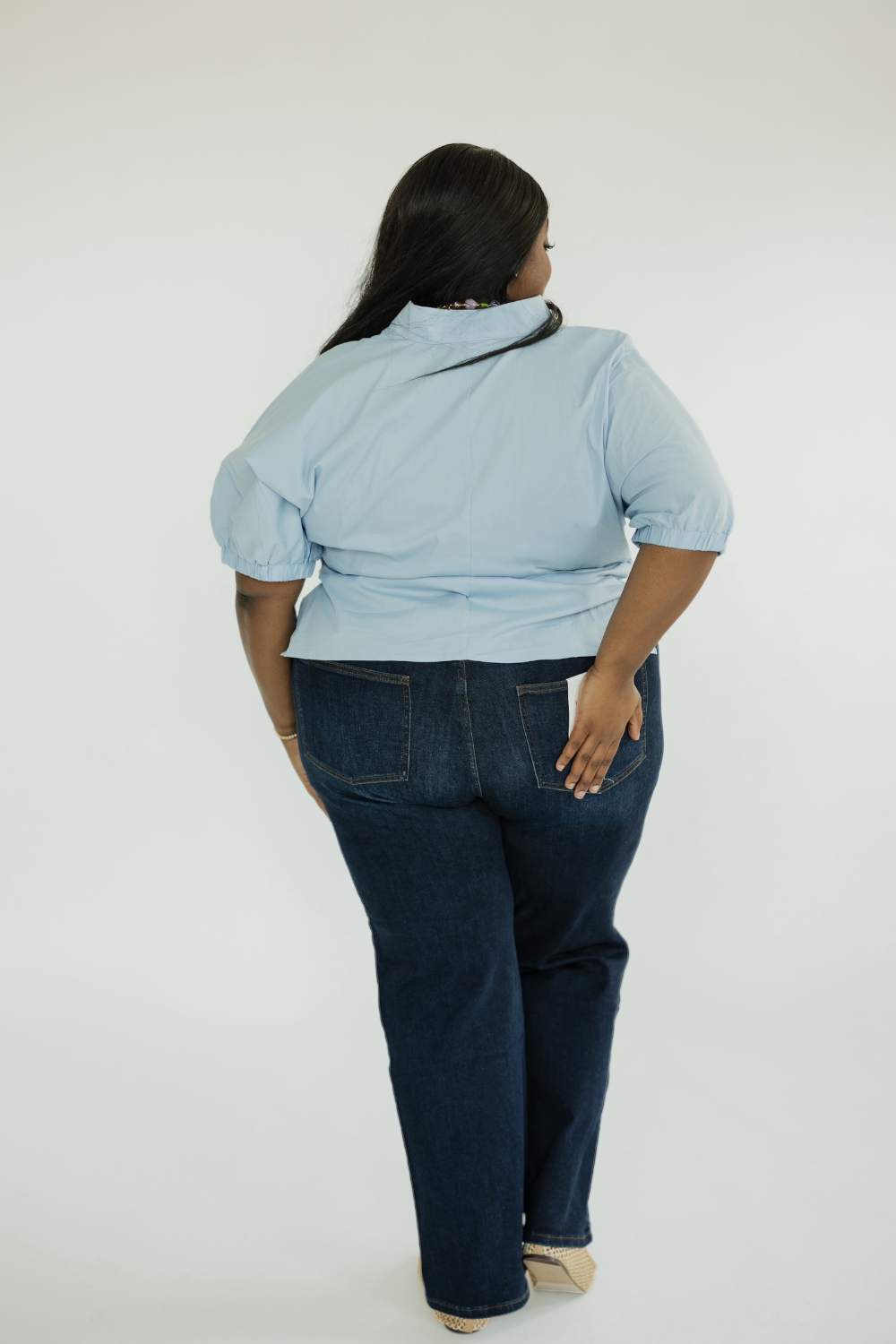 Sheila Chambray Collared Top (S-2XL)