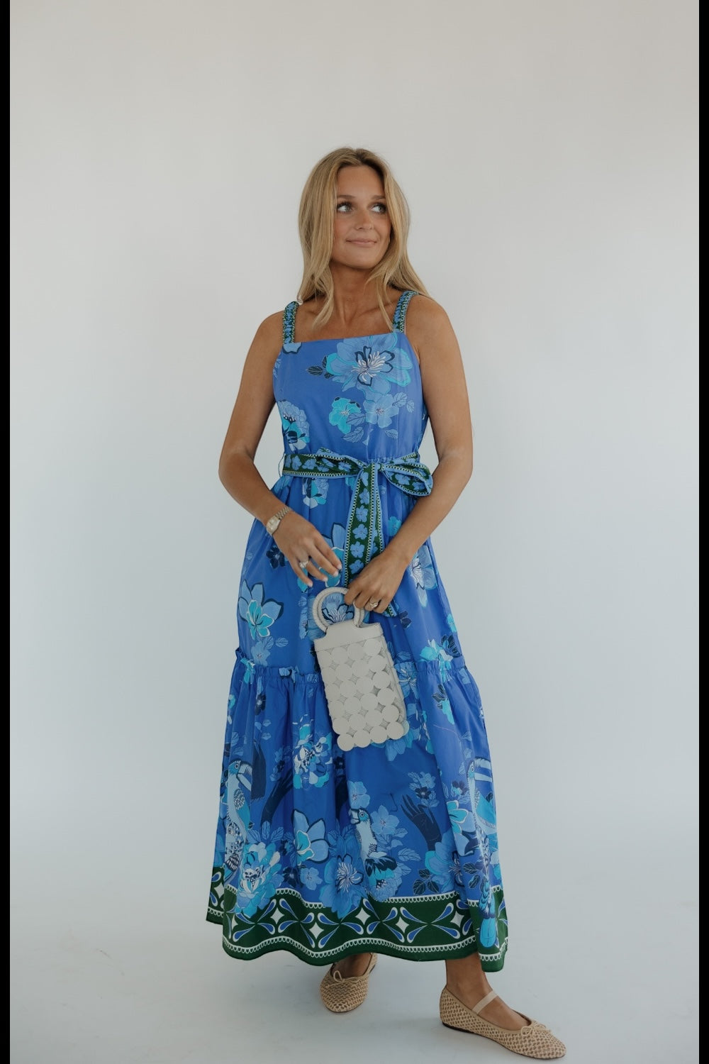 Andi Sapphire Floral Midi Dress (XS-XL)