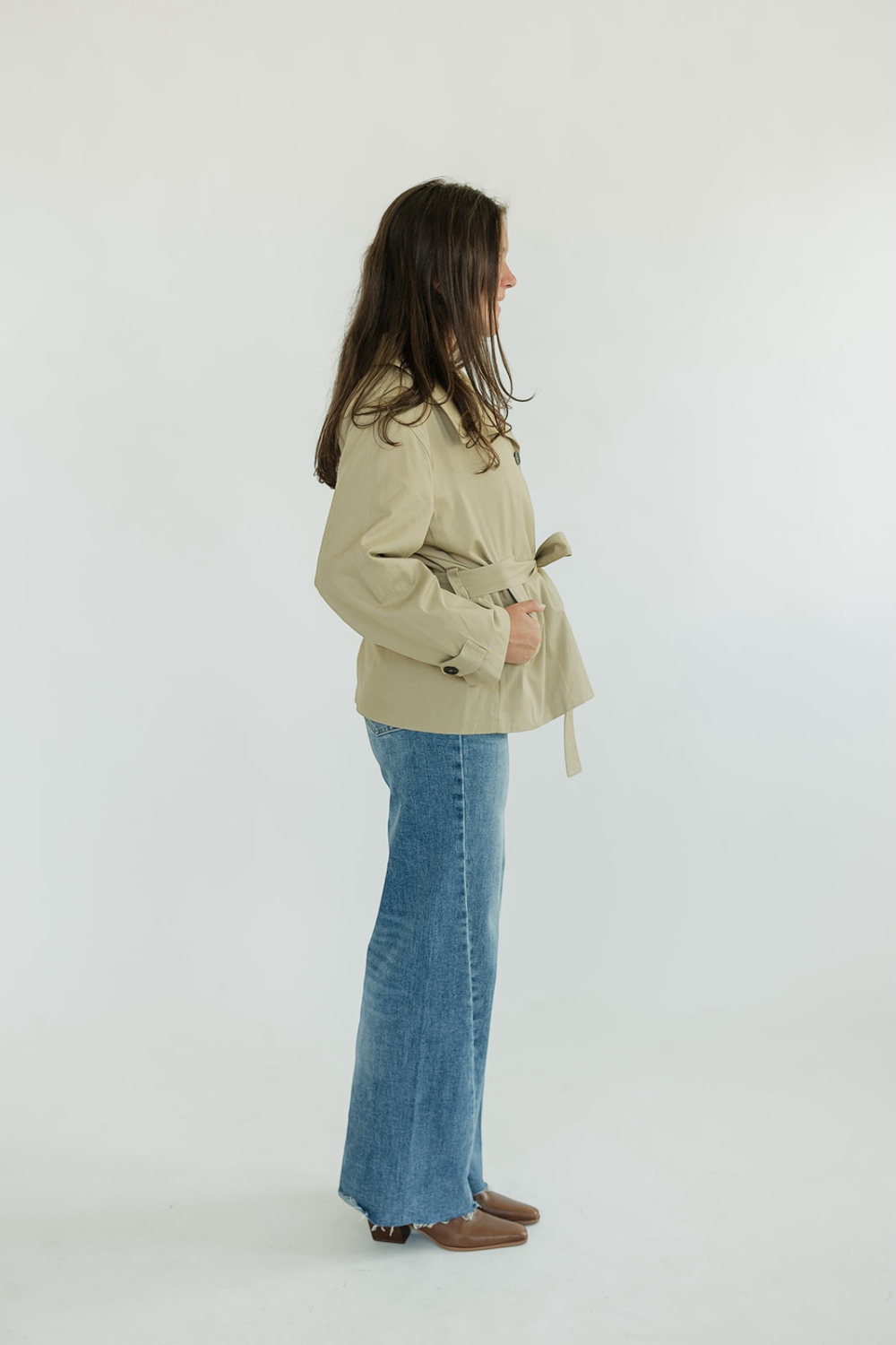 Vivienne Funnel Neck Khaki Jacket