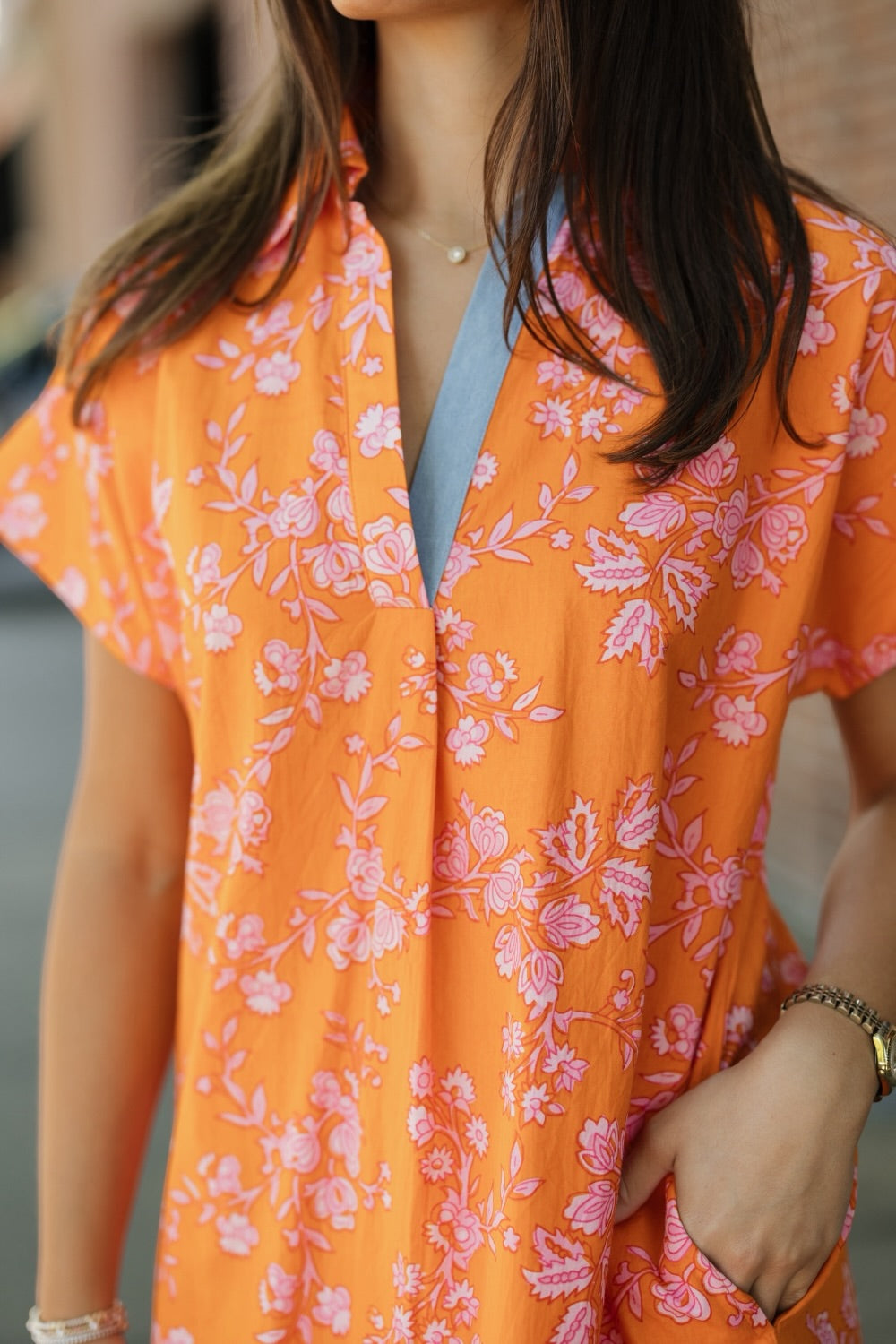 Jan Short Sleeve Floral Shift Dress (XS-XL)