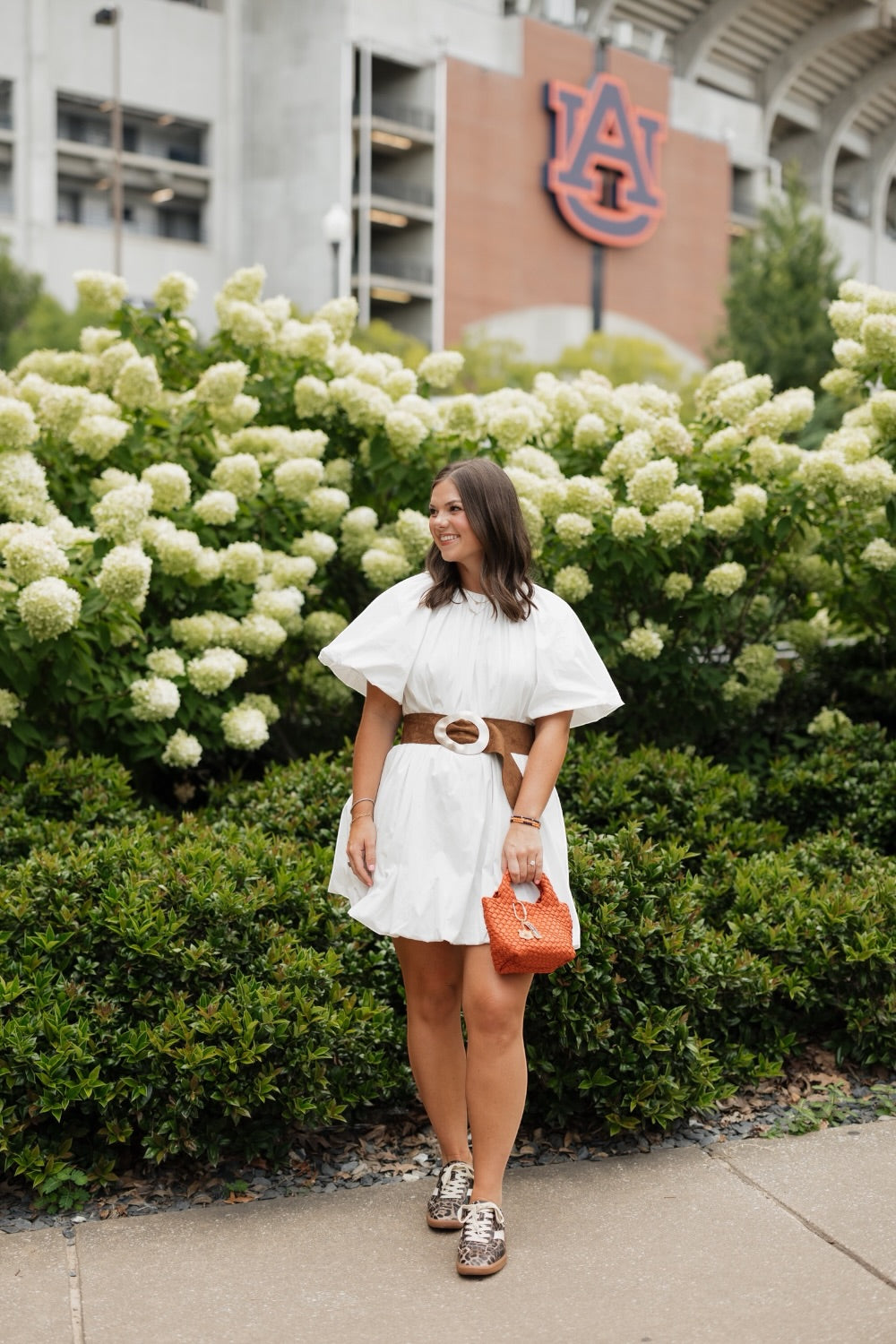 Sadie White Bubble Hem Mini Dress