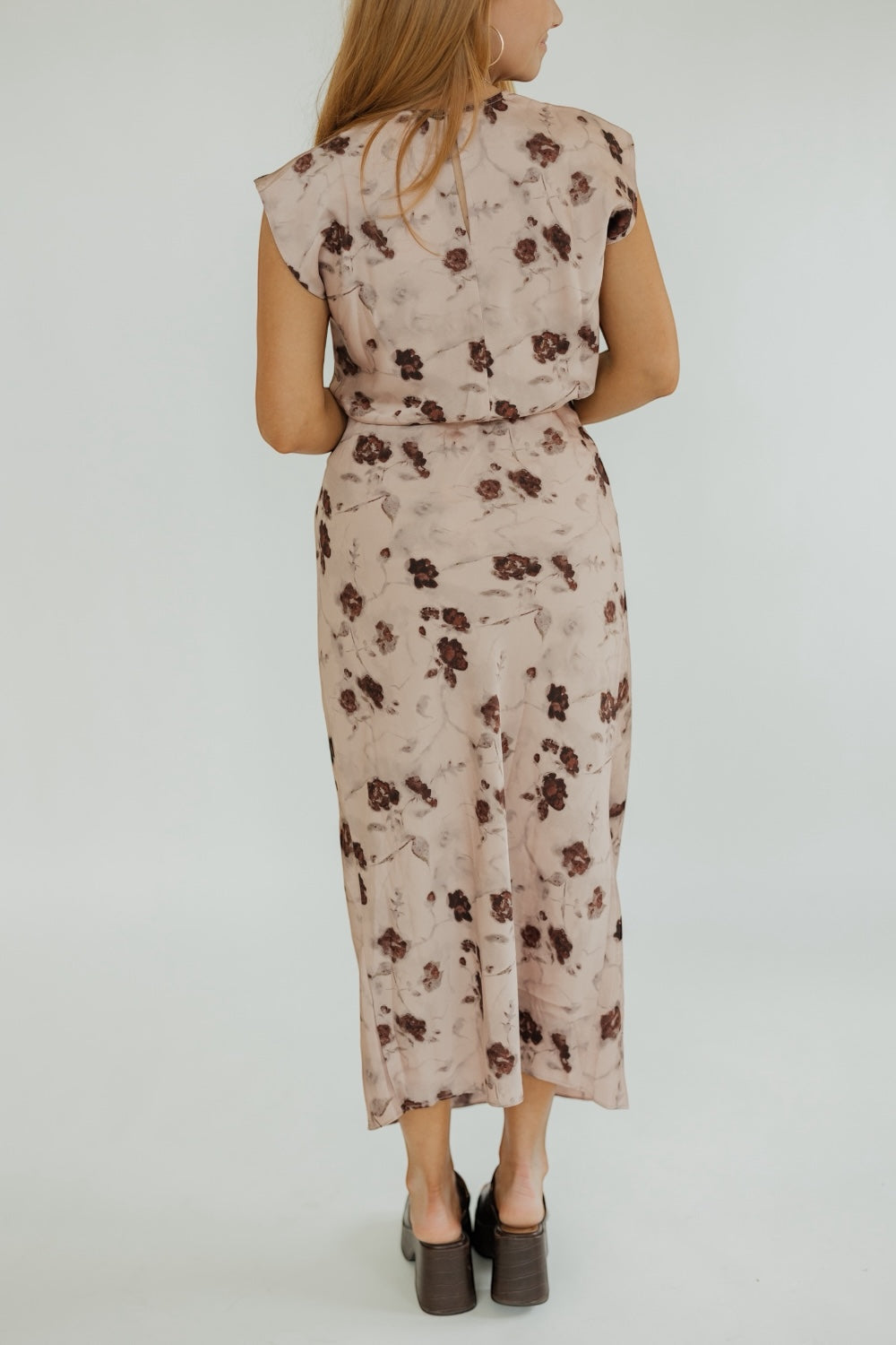 Rose Print Satin Top