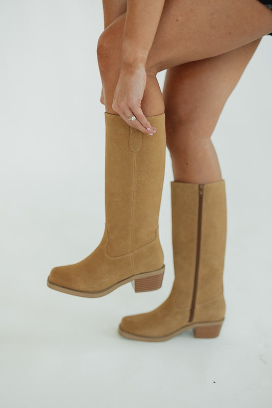 Duston Tan Suede Riding Boot