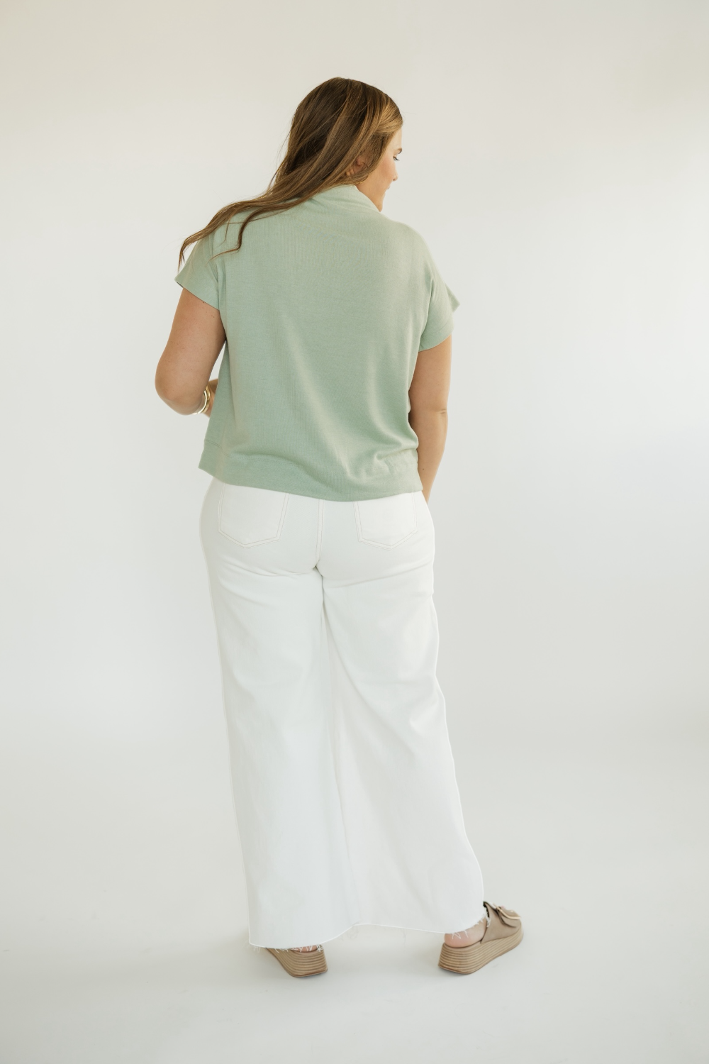The Noelle Mint Mock Neck Top (S-2XL)