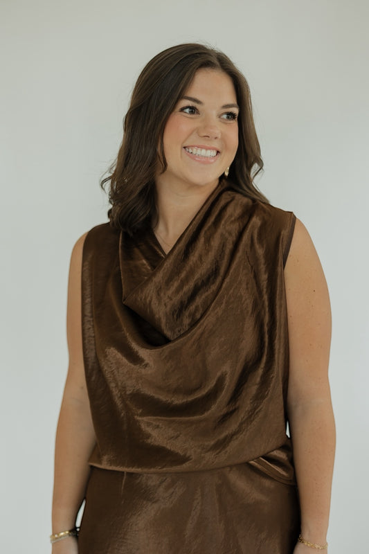 Dorothy Bronze Satin Top