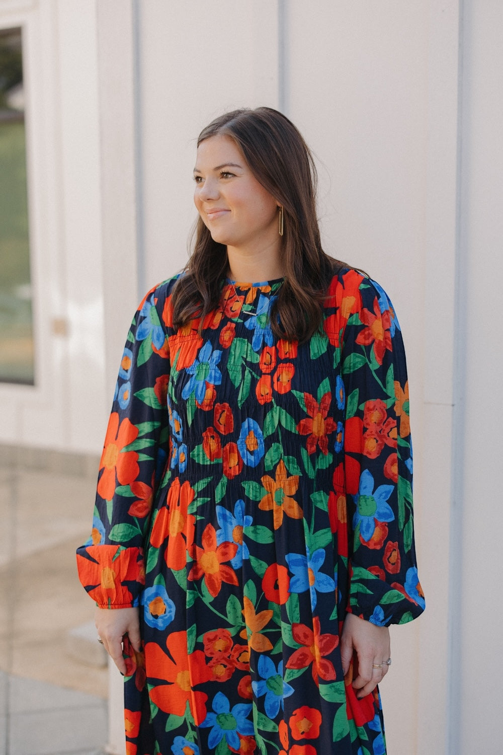 Heather Multicolor Floral Print Long Dress