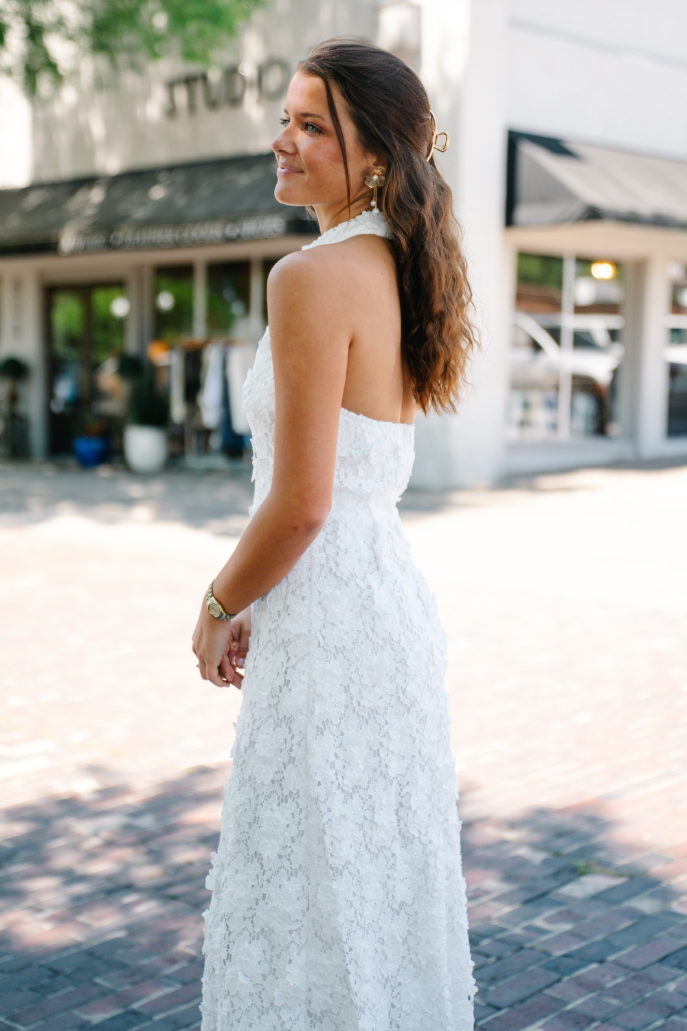 Serafina White Halter Midi Dress