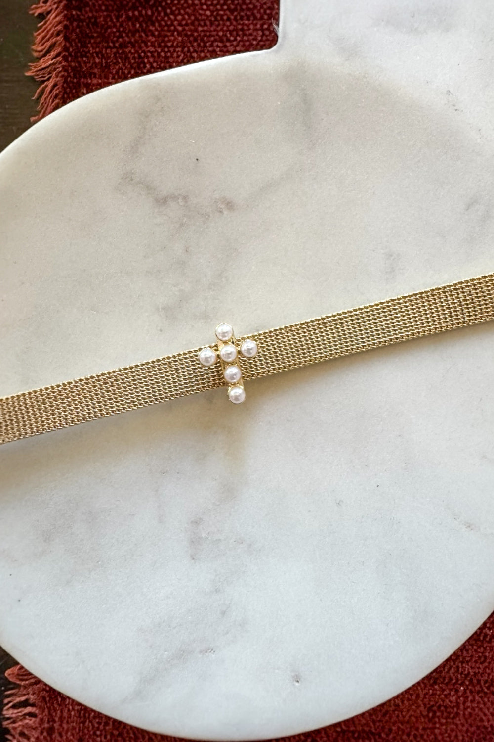 Charm Bar: Pearl Cross Slide Charm