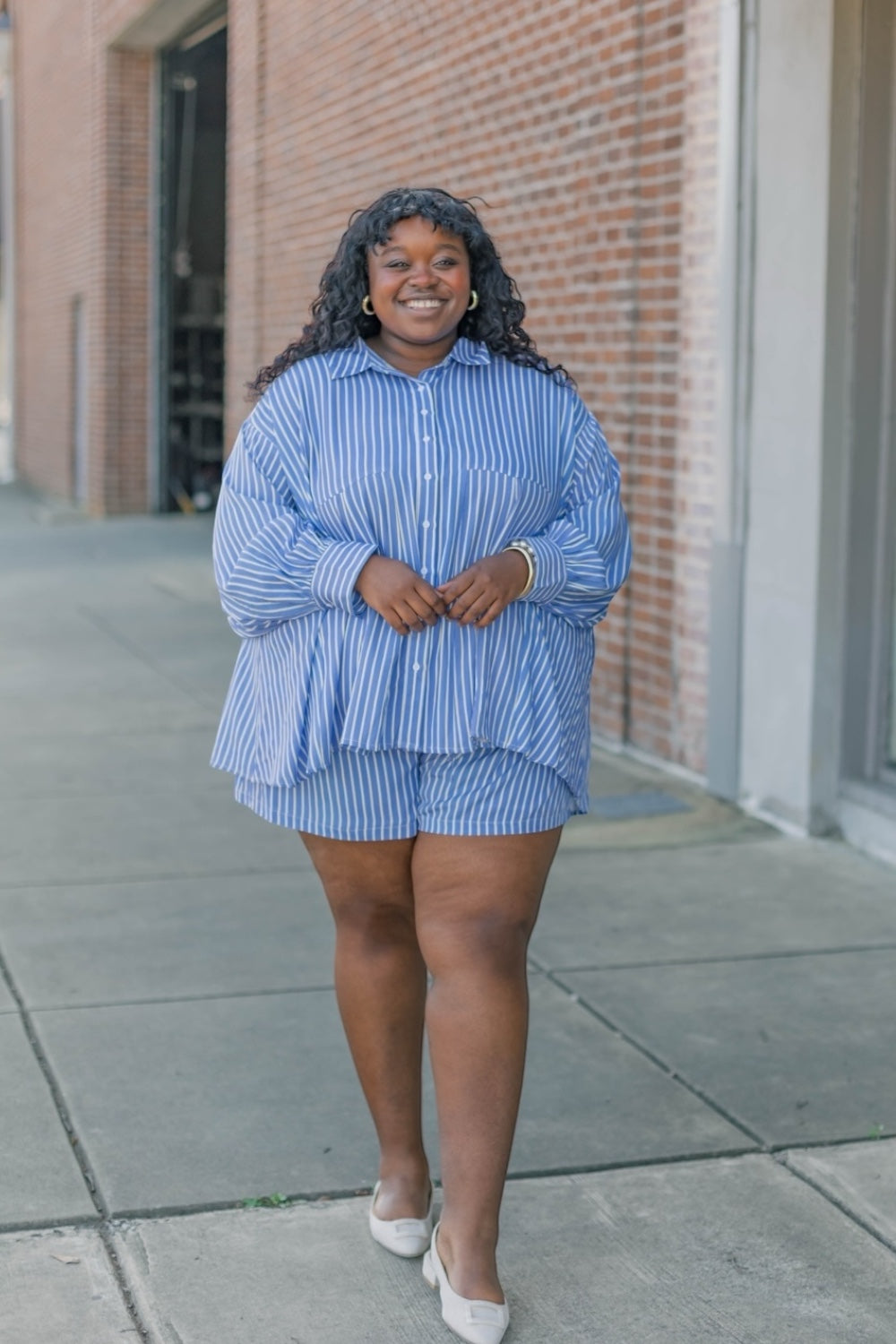 Elise Striped Drawstring Shorts (XS-3XL)