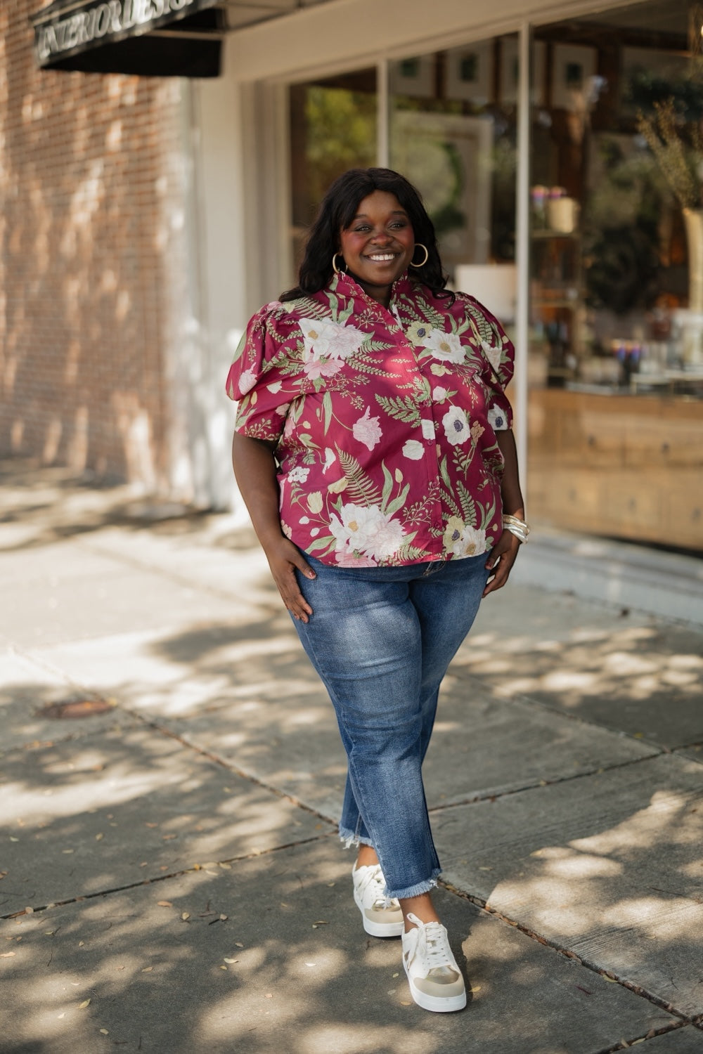 Merlot Floral Button Down (S-2XL)