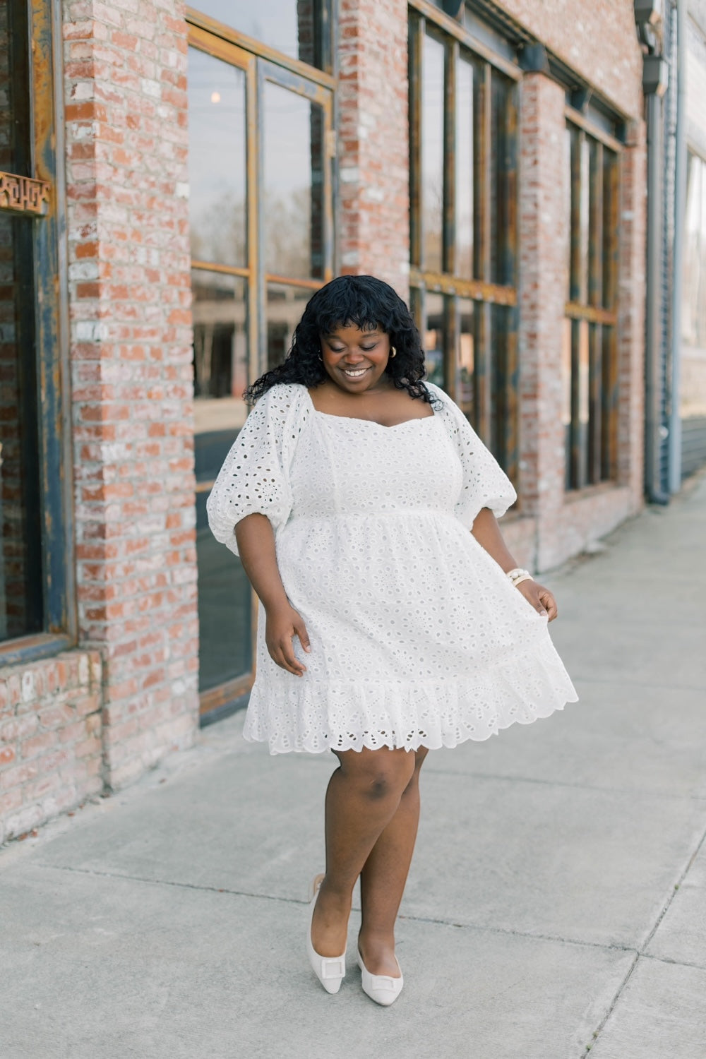 Sophy Eyelet Sweetheart Mini Dress