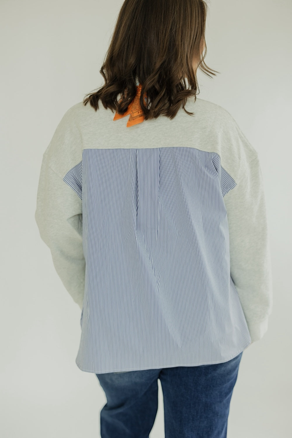 Sadie Mixed Media Sweatshirt Top