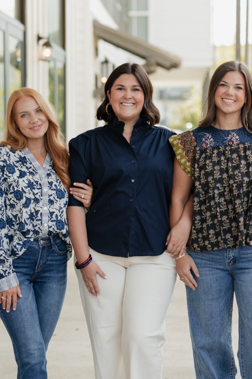 Jodie Ruffle Collar Top in Navy (S-3XL)