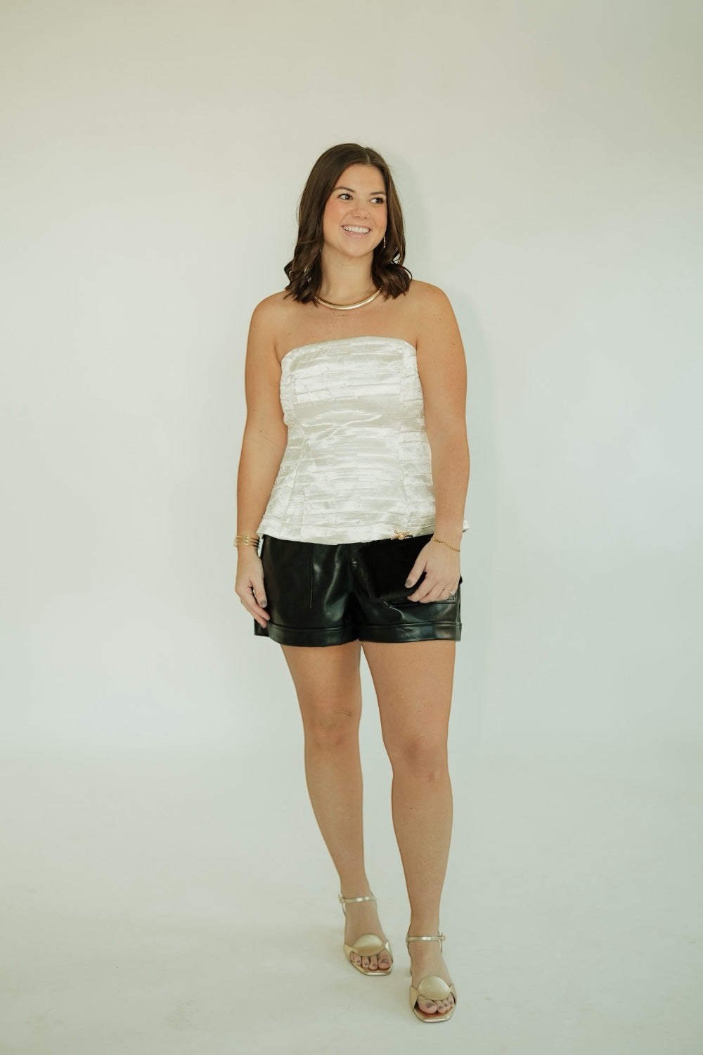 Amy Champagne Sleeveless Top