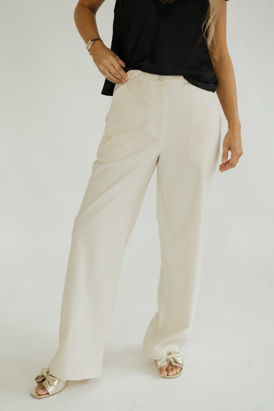 Cream Braided Waist Pant (XS-XL)