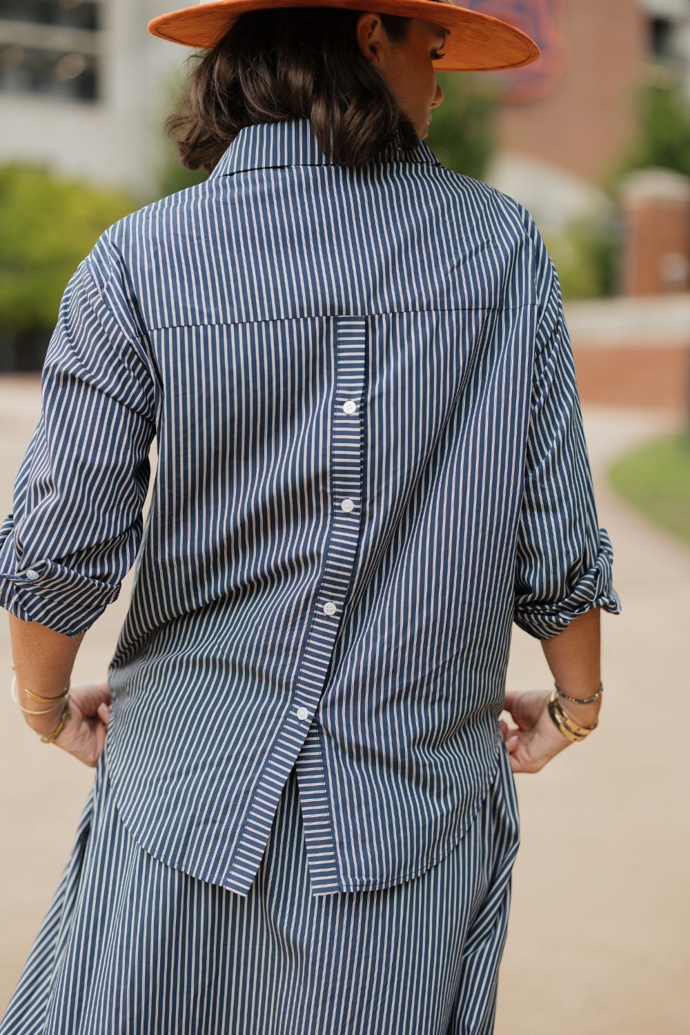 Palmer Navy Stripe Button Down Blouse (XS-XL)