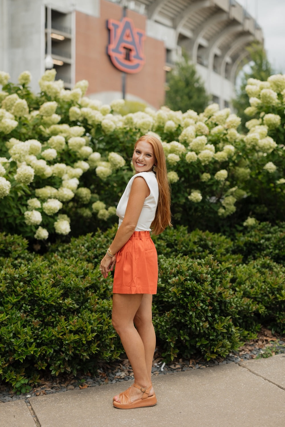 Burnt Orange High Waist Shorts