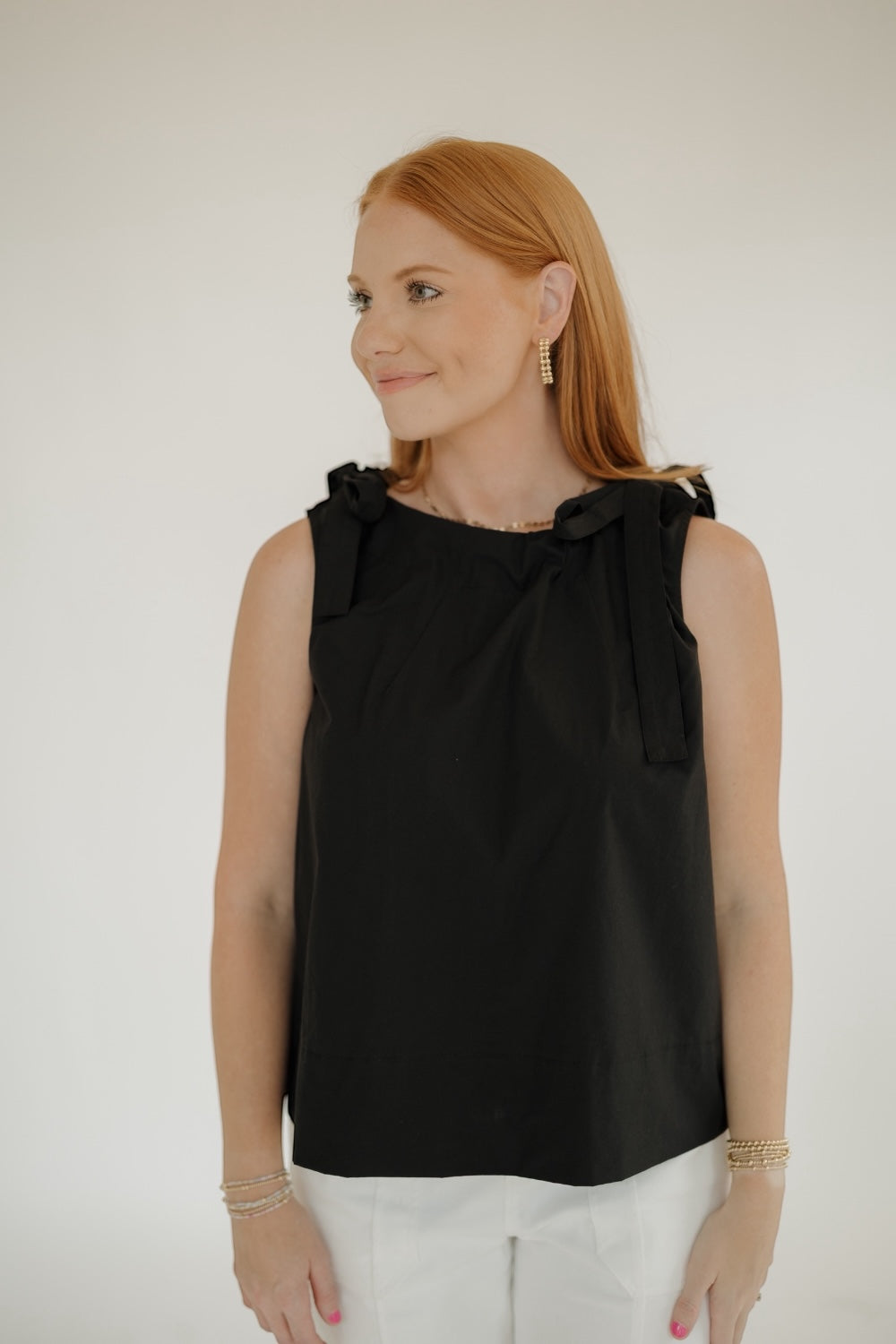 Black Tie Neck Blouse