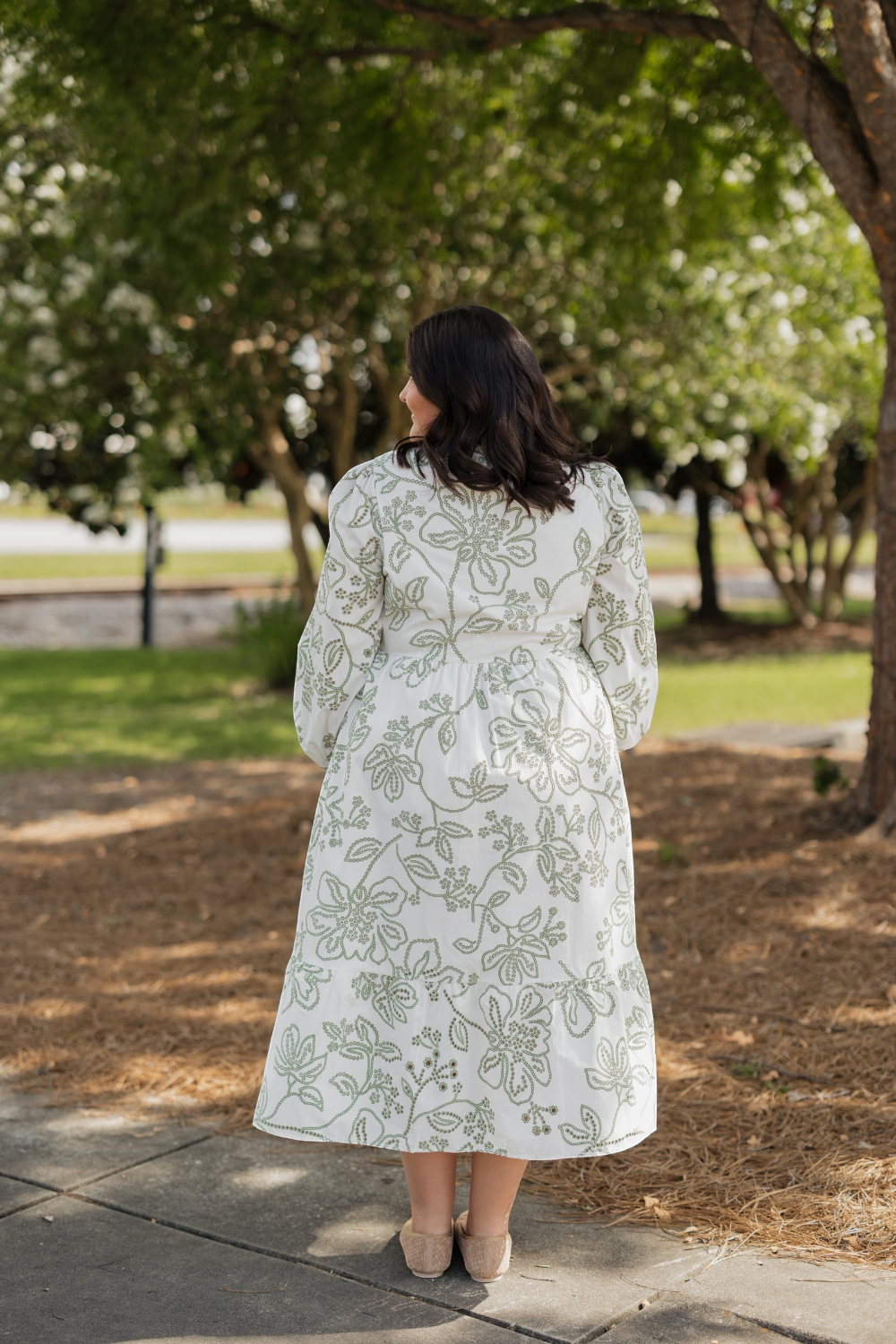 Riley Lacecap White Midi Dress (XS-2XL)