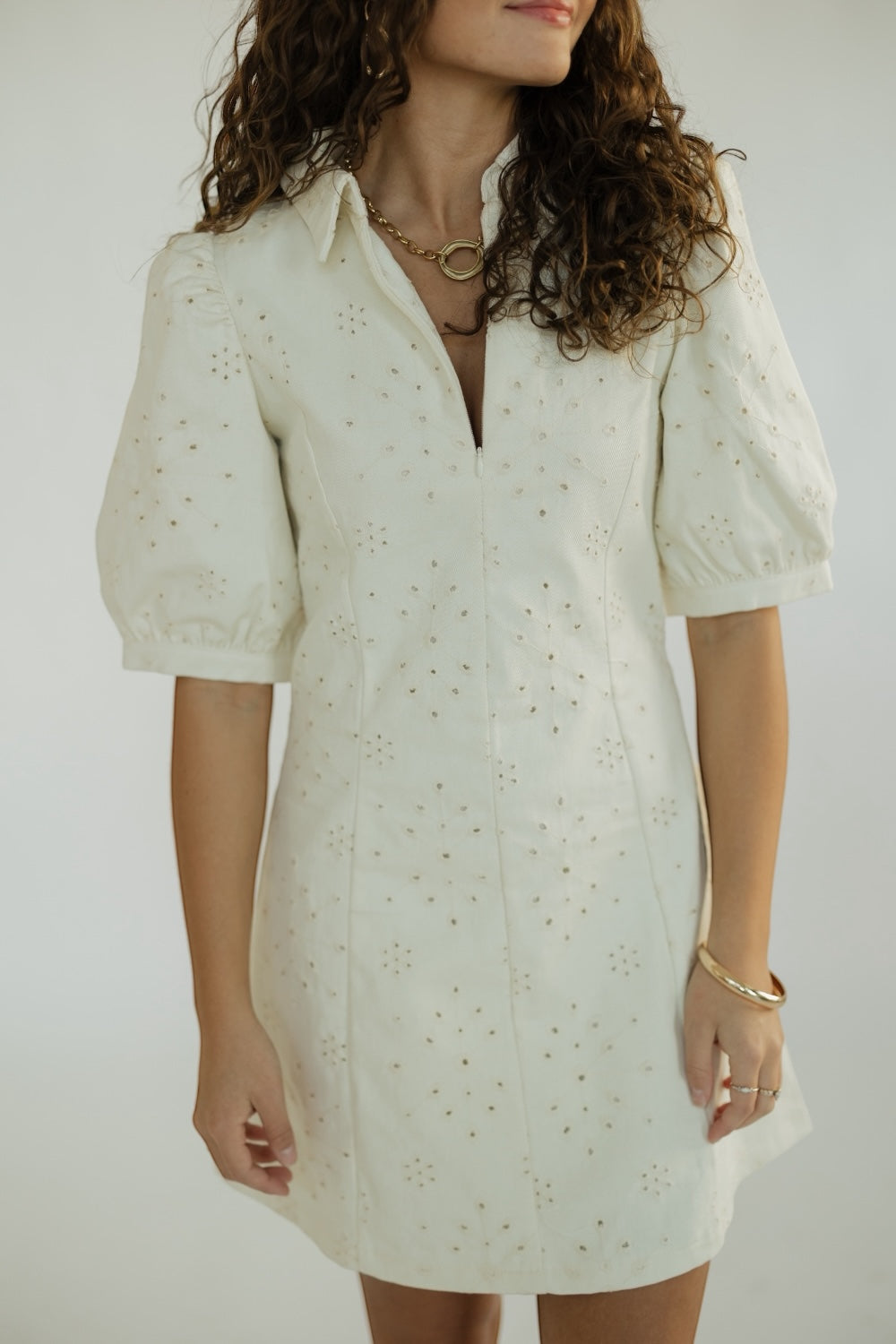 Shannon Ivory Eyelet Mini Dress