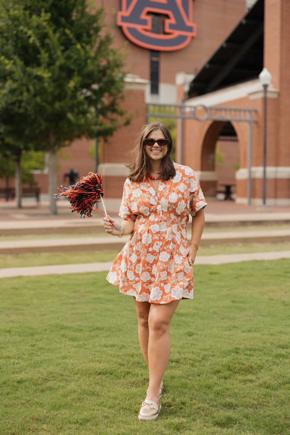 Twyla Terracotta Flower Mini Dress
