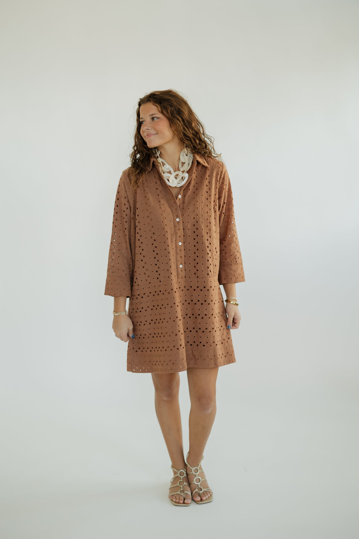 Danny Brown Eyelet Detailed Mini Dress