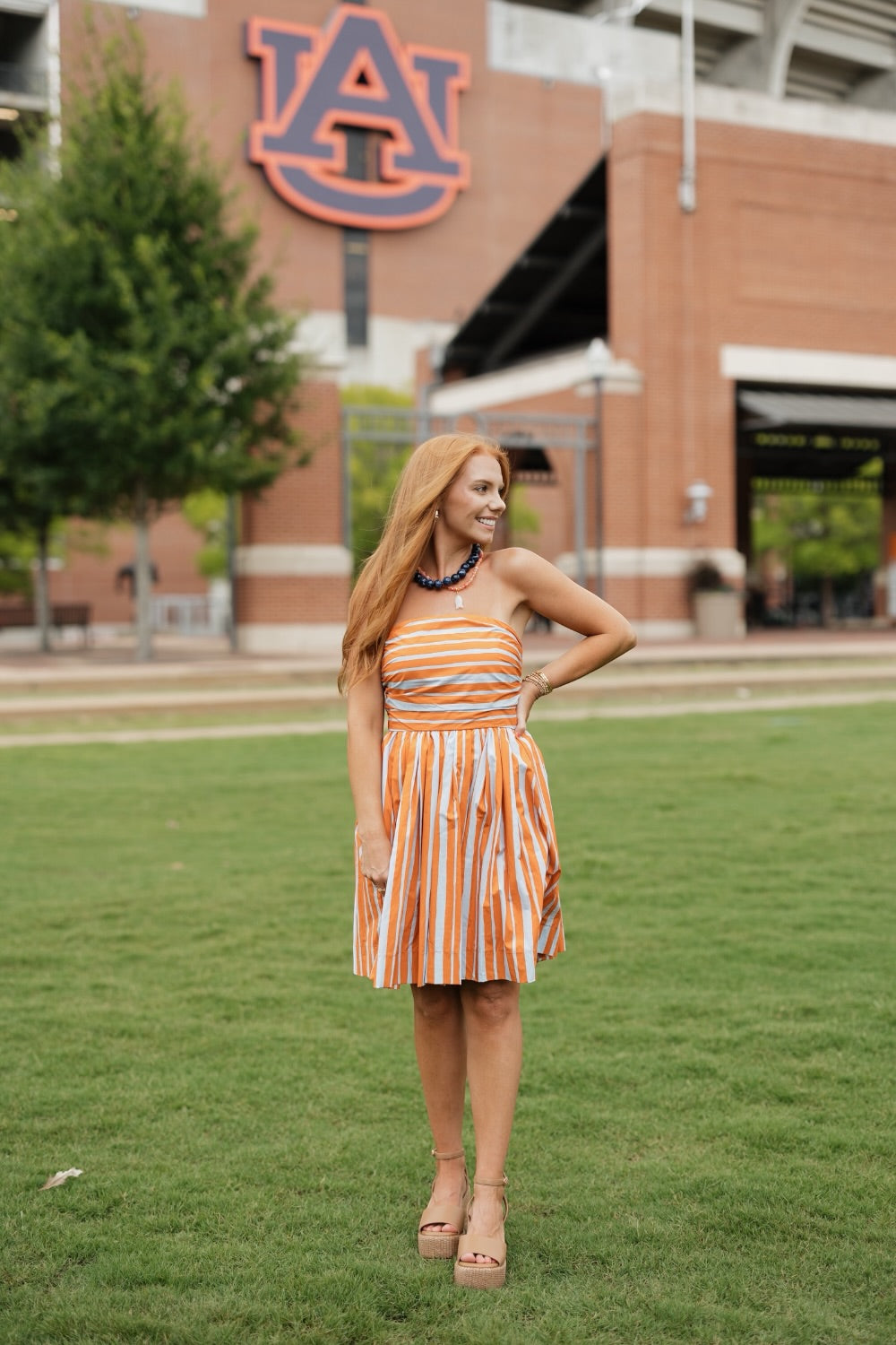 Phoebe Striped Strapless Mini Dress