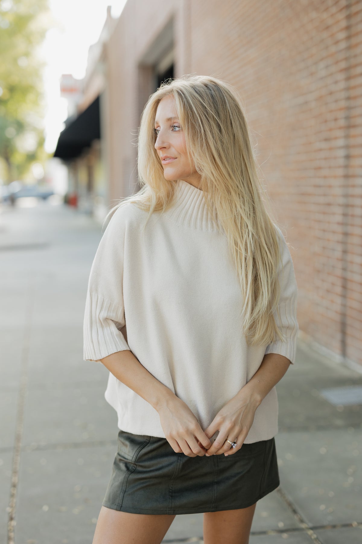 The Maple Turtleneck Sweater in Beige