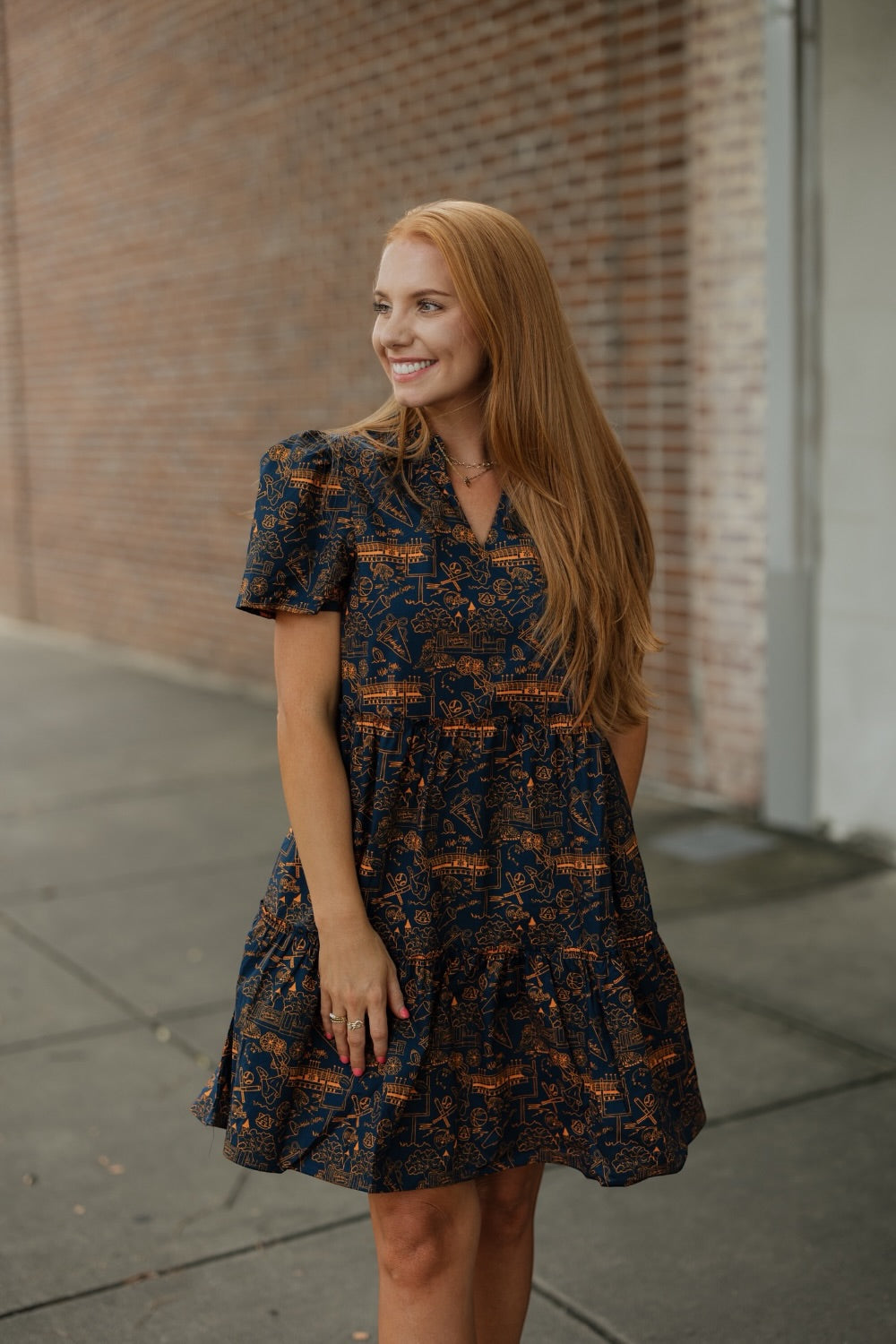 Ivy Mini Team Toile Auburn Dress (XS-2XL)