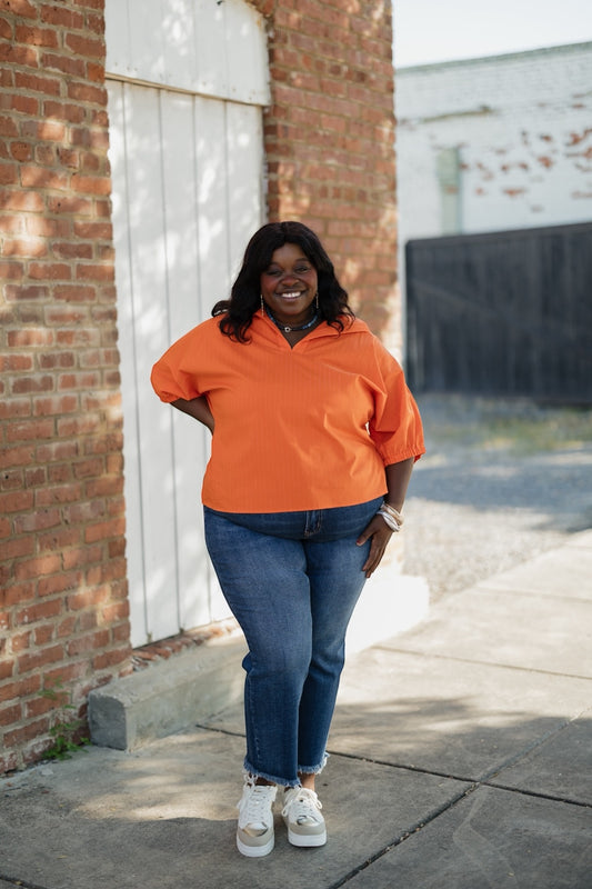 Sloan Orange Pinstripe Top (S-3XL)