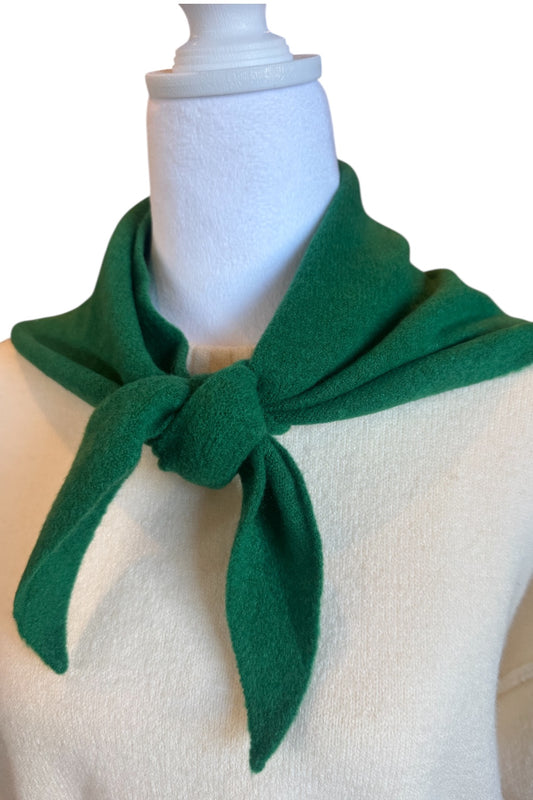 Kelly Green Knit Triangle Scarf