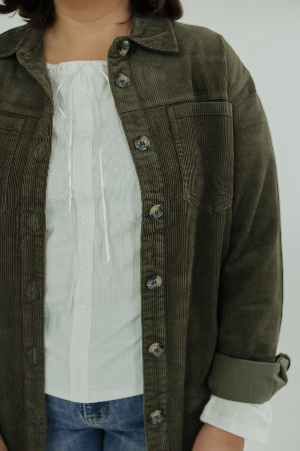 Corduroy Jacket in Olive