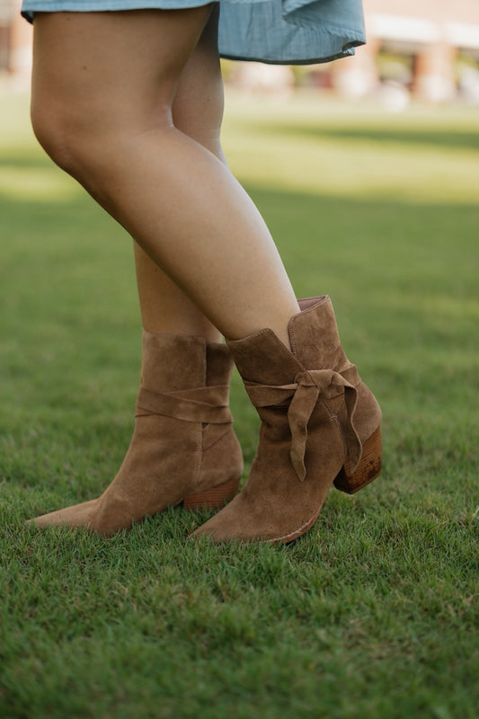 Colton Brown Suede Bow Boot by Matisse