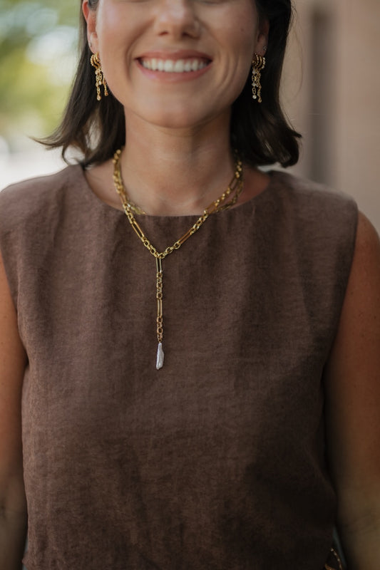 Allure Pearl Lariat Necklace