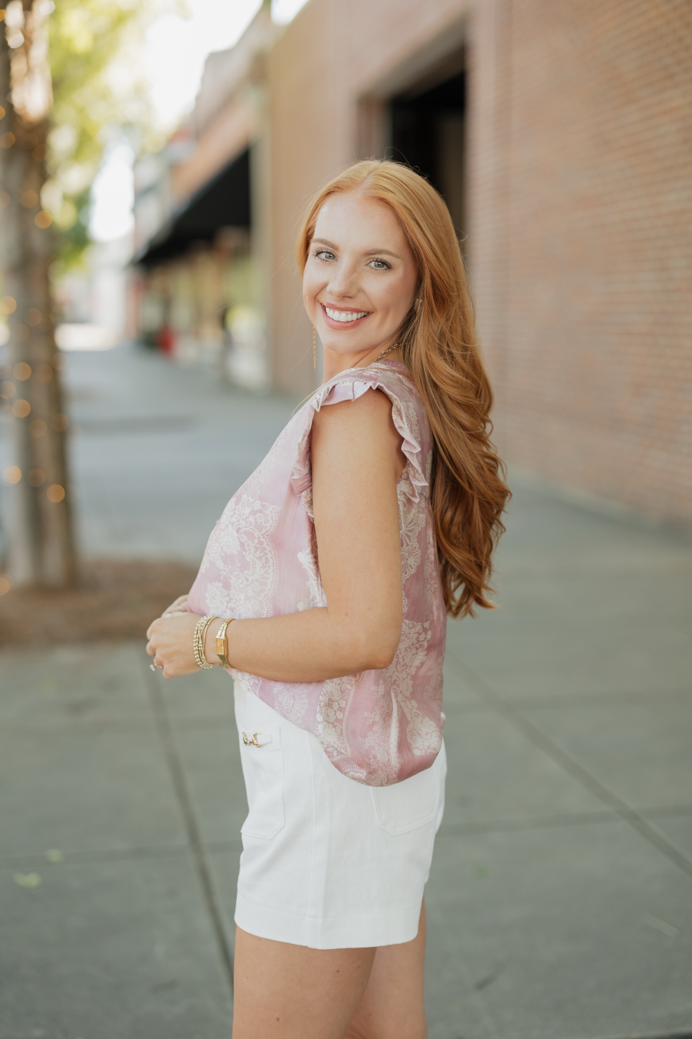 Sam Pink Ruffled Sleeve Blouse