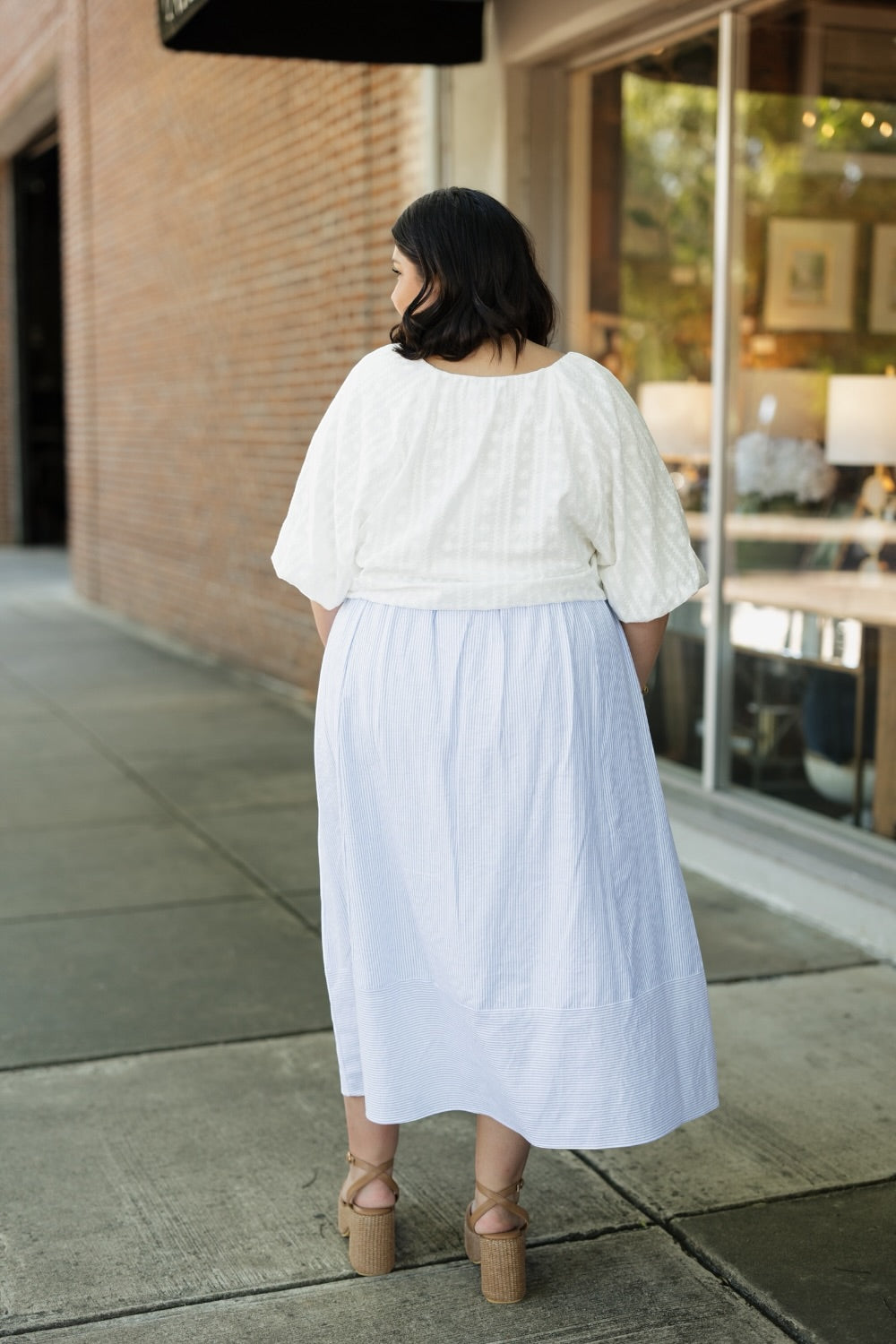 Tatum Solaria Blanc Bubble Hem Top (S-3XL)