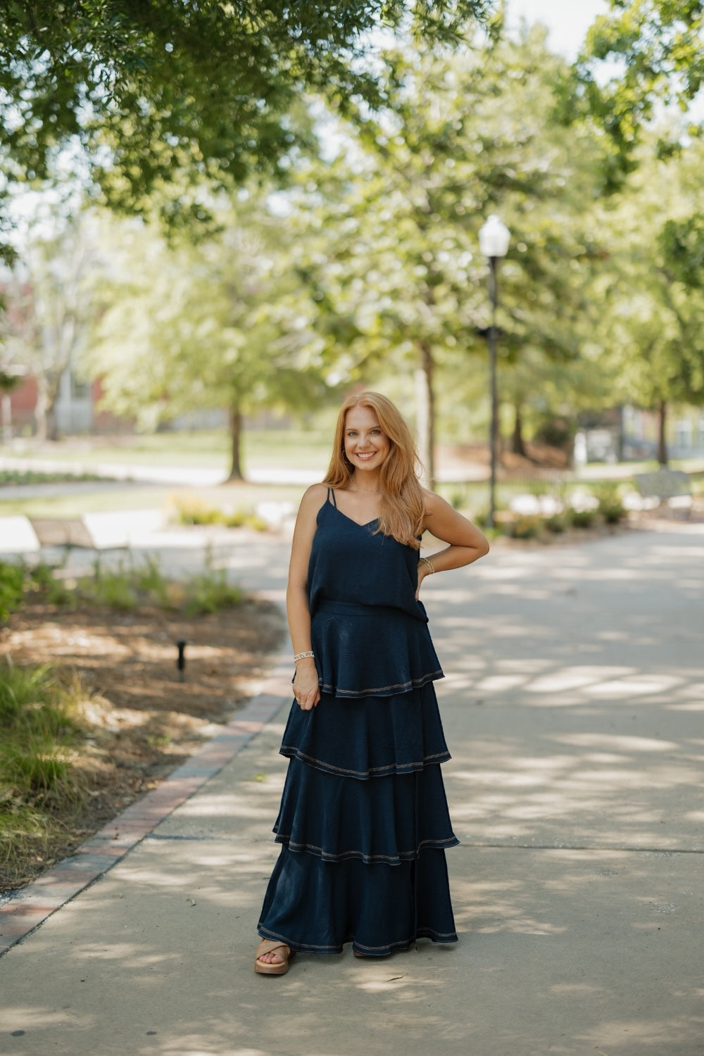 Stella Navy Contrast Stitch Tank (XS-3XL)