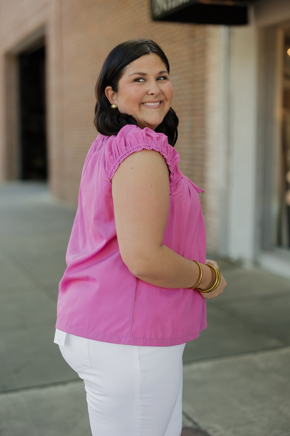 Orchid Pink Cap Sleeve Blouse (S-3XL)