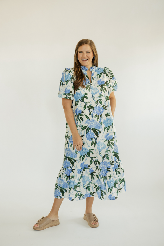 Bailey Ivory Royal Midi Dress (S-2XL)