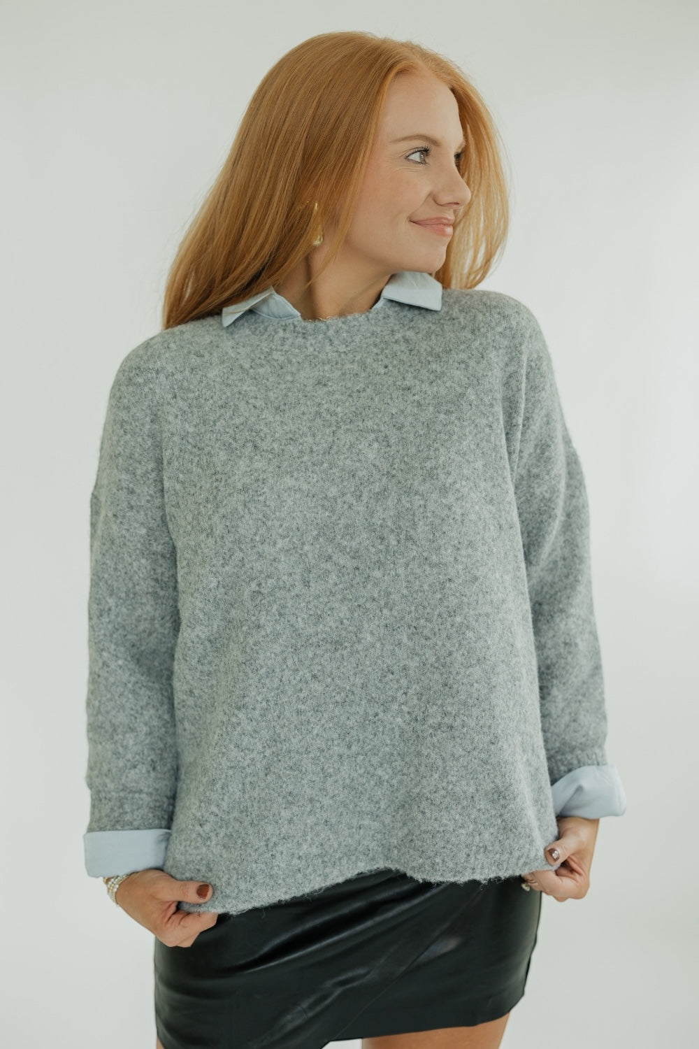 Cindy Charcoal Soft Yarn Knit Sweater