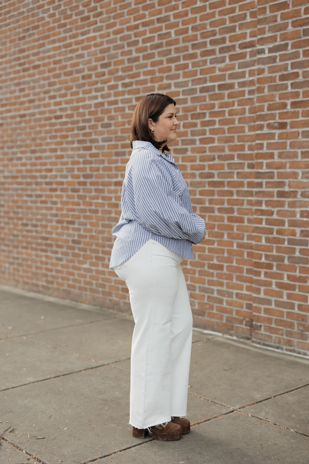 Brooks Navy Pinstripe Button Up (S-3XL)