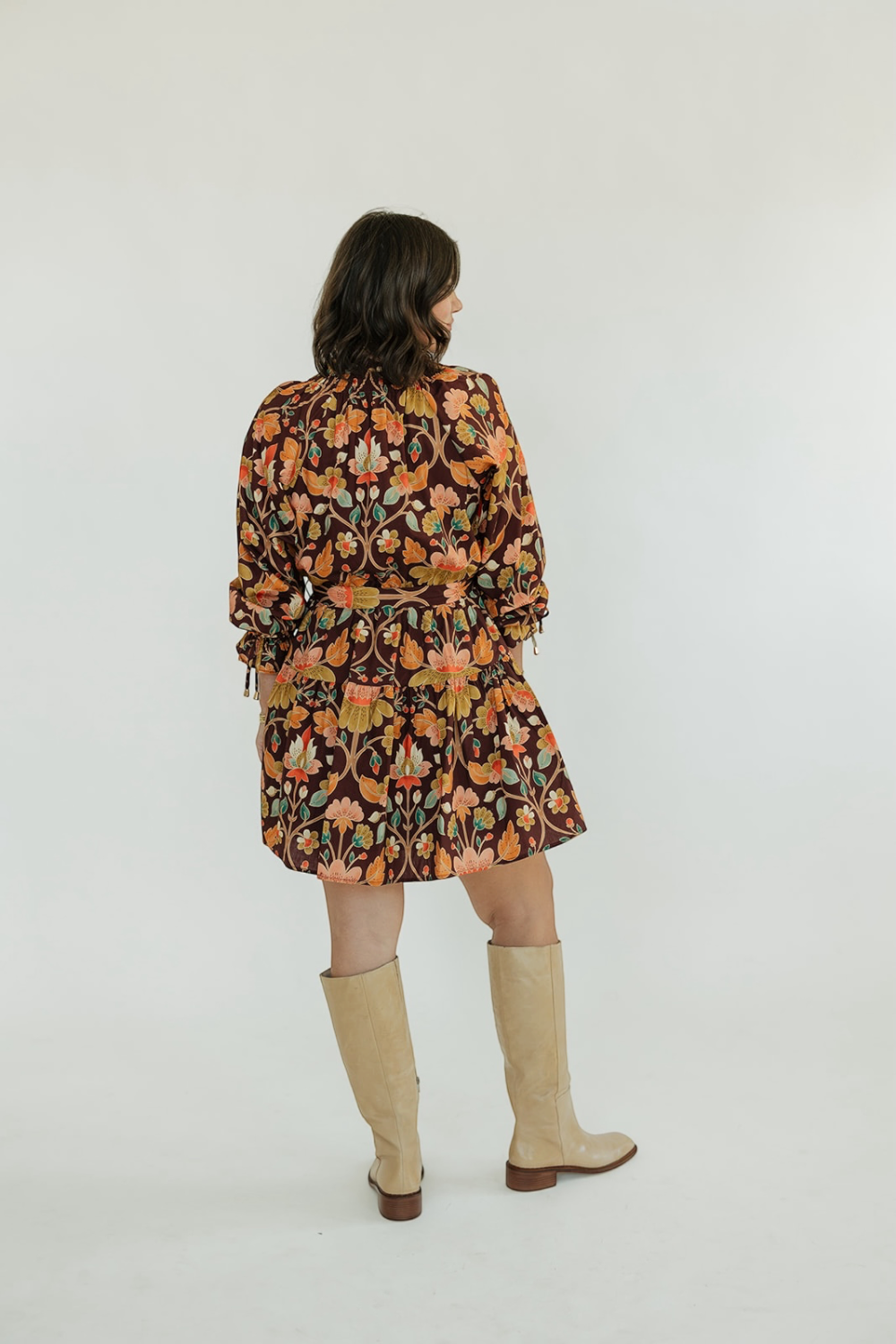 Belle Amber Bloom Long Sleeve Mini Dress