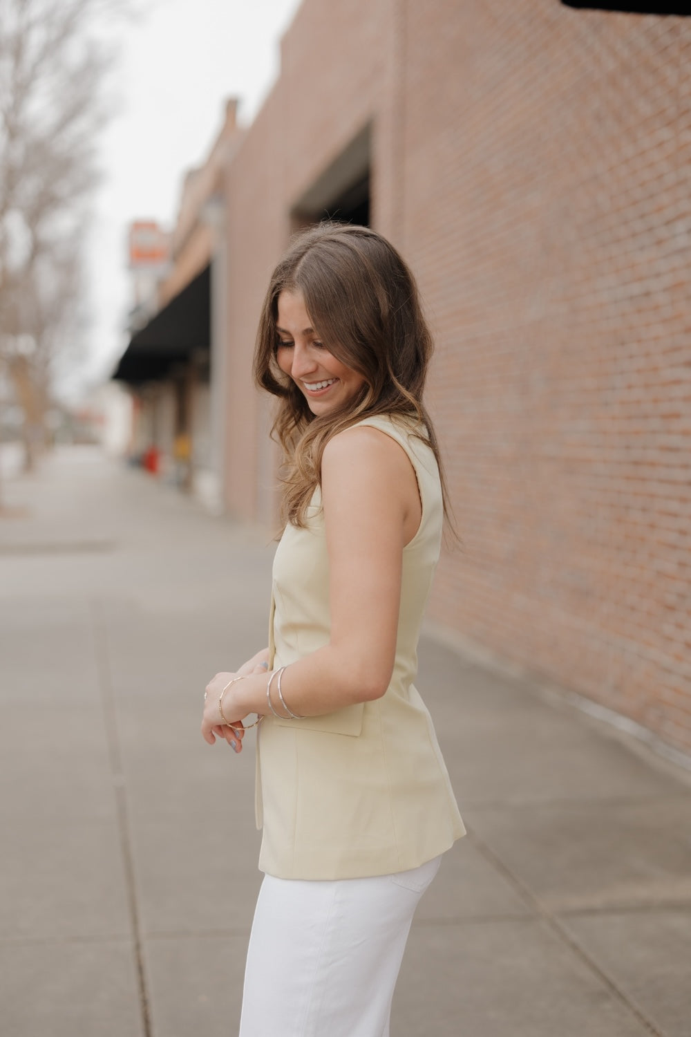 Butter Sleeveless Blazer Top
