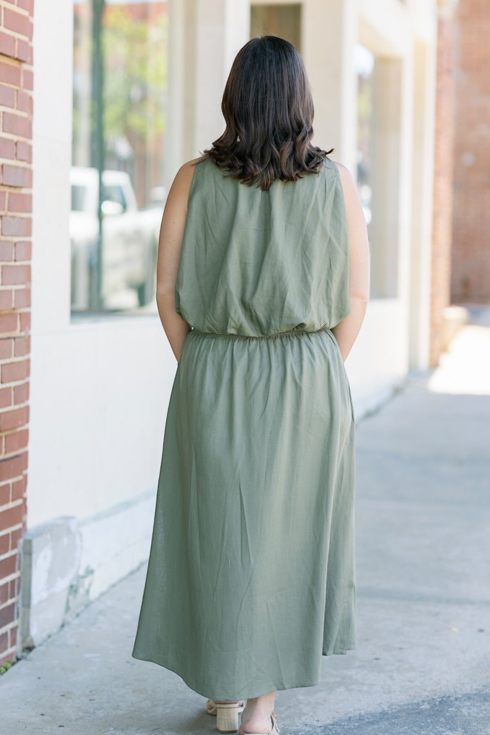 Reid Sage Side Slit Maxi Skirt